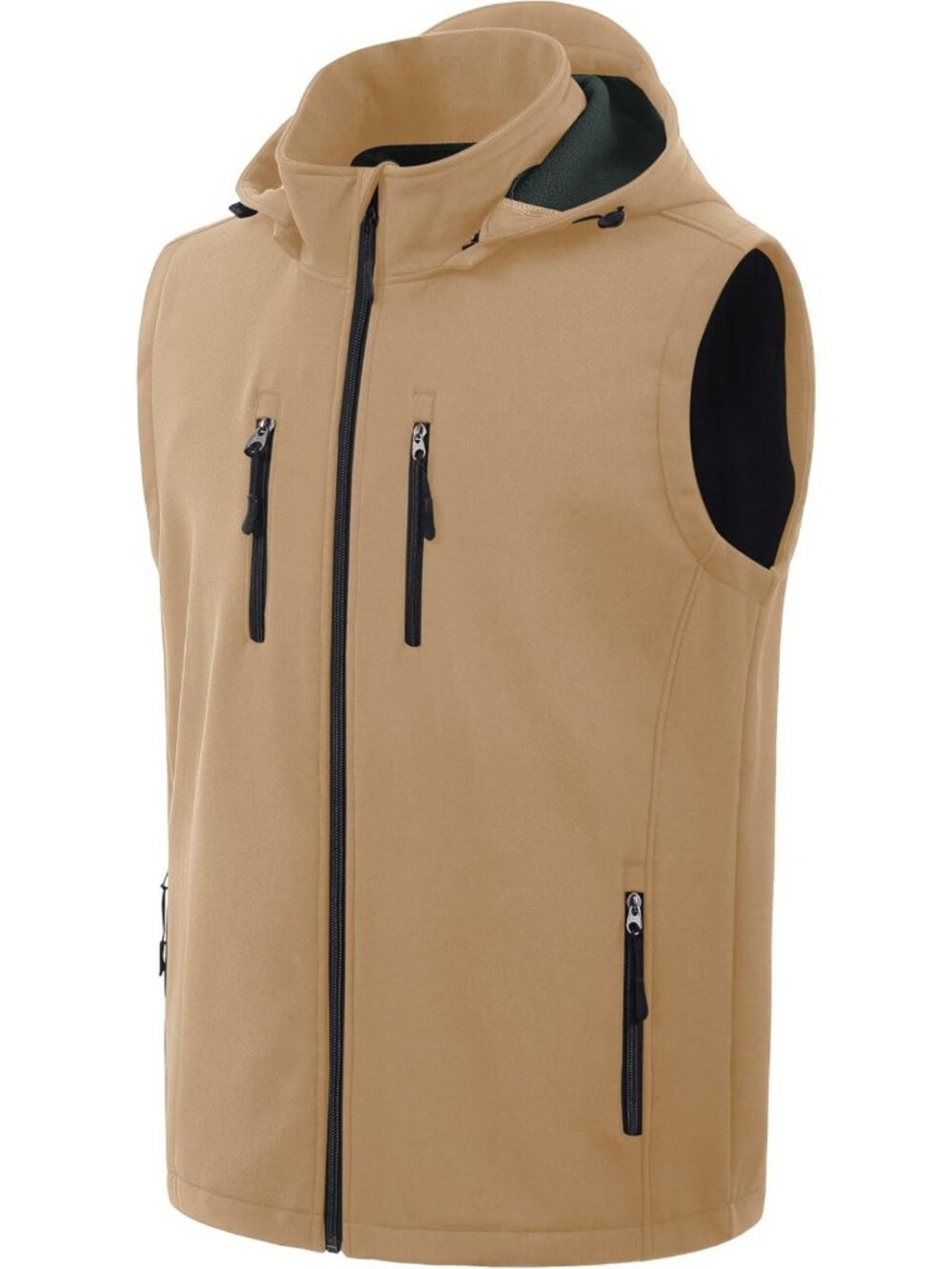 Lightweight Casual Men's Vest - Warm Sleeveless Windbreaker Jacket with Hood